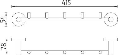 Nimco UNIX Držák s 5 háčky UN 13054-5-26