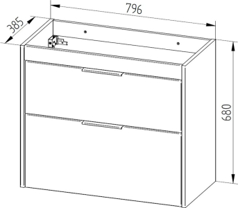 Mereo Vigo, koupelnová skříňka s keramickým umyvadlem 81 cm, dub Riviera CN322