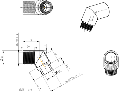 Sapho Sprchové kolínko mezi hlavici a hadici 1/2", mosaz/chrom AR069