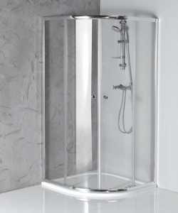 Aqualine ARLETA čtvrtkruhová sprchová zástěna 900x900mm, čiré sklo HLS900Y