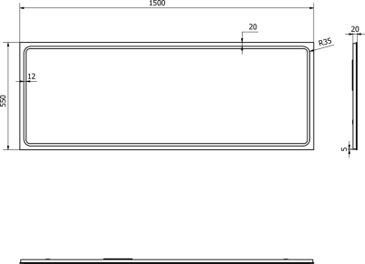 Sapho GEMINI zrcadlo s LED osvětlením 150x55cm GM150