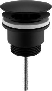 Sapho Umyvadlová výpust 5/4“, neuzavíratelná, velká zátka, 5-65mm, černá mat CV3004B