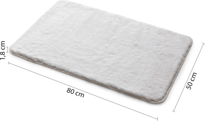Gedy FUZZY koupelnová předložka, 50x80cm, 100% polyester, protiskluz, bílá 96FY508002