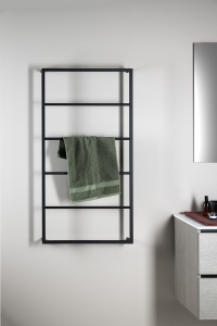 Sapho SKA nástěnný sušák ručníků 600x1150x100mm, černá mat SKA502