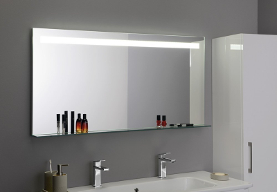 Sapho BRETO zrcadlo s LED osvětlením a policí 120x60, 8cm BT120