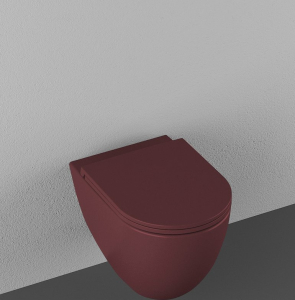 Isvea INFINITY závěsná WC mísa, Rimless, 36, 5x53cm, maroon red 10NF02004-2R