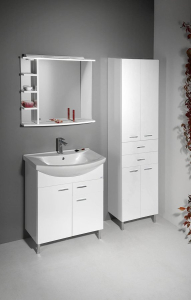 Aqualine ZOJA/KERAMIA FRESH skříňka vysoká se zásuvkami 50x184x29cm, bílá 51291