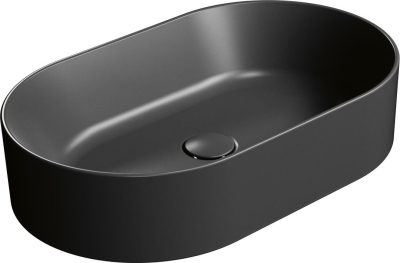 GSI KUBE X keramické umyvadlo na desku, 60x37cm, oválné, černá mat 945826