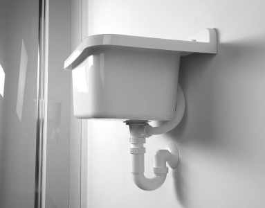 Aqualine Závěsná výlevka s odkládací plochou 50x34cm, plast, bílá PI5050