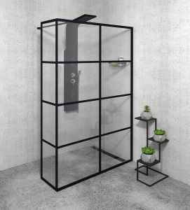 Gelco CURE BLACK sprchová zástěna 1400mm, čiré sklo CB140