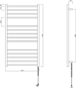 Sapho REDONDO elektrický sušák ručníků, kulatý, 630x1160 mm, 130 W, černá ER230BV