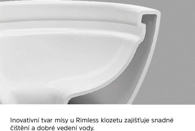 Mereo WC závěsné kapotované, RIMLESS, 490x340x350, keramické, vč. sedátka VSD83S