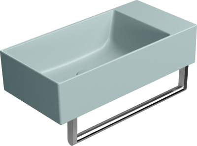 GSI KUBE X keramické umývátko 50x25cm, bez otvoru, pravé/levé, ghiaccio mat 9486015