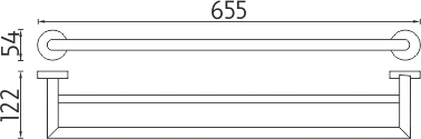 Nimco UNIX Držák na ručníky dvojitý, 66 cm UN 13061DA-26