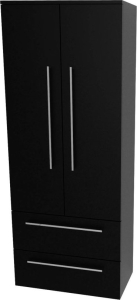 Mereo Bino, koupelnová skříňka vysoká 163 cm, dvojitá, Multidecor, Černá Supermat CN699CIPM