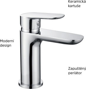 Mereo Umyvadlová stojánková baterie, Viana, s clic-clac CH03VS, chrom CBE10104C
