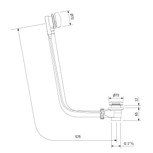 Polysan Vanová souprava, bovden, délka 575mm, zátka 72mm, zlato 71680G