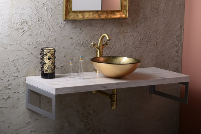 Sapho FIANNA skleněné umyvadlo na desku Ø 42 cm, bronz 2501-21