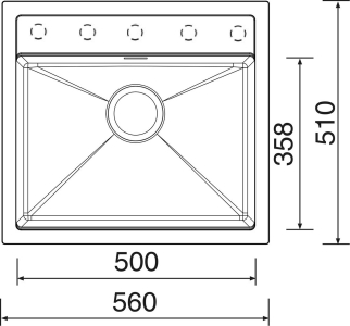 Granitový dřez Sinks SOLO 560 Metalblack ACRSO56051074