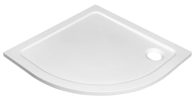 Aqualine TECMI sprchová vanička z litého mramoru, čtvrtkruh 80x80cm, R550, bílá PQ558