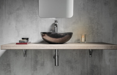 Sapho ATTILA keramické umyvadlo, průměr 43cm, metalická měď DK010