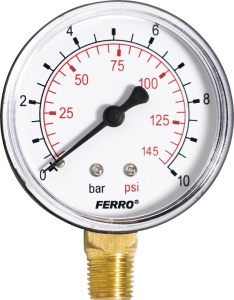 Novaservis Manometr 63mm 1/4" Radiál 0-10 bar M6310R