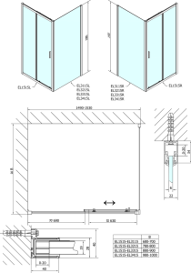 Polysan EASY obdélníkový sprchový kout 1500x1000mm, čiré sklo L/P varianta EL1515EL3415