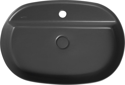 Isvea INFINITY OVAL keramické umyvadlo na desku, 60x40cm, antracit 10NF65060-2C