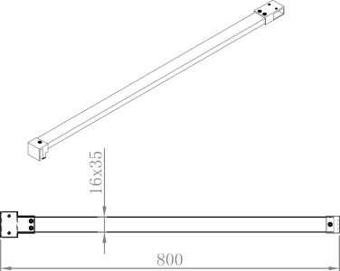 Polysan Doplňková vzpěra k MSBR1, 800 mm, chrom MSBR4