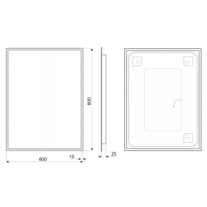 Aqualine TAURI zrcadlo s LED osvětlením 60x80cm TW260