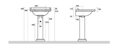 Kerasan WALDORF universální keramický sloup k umyvadlům 60, 80 cm, bílá 417001