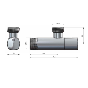 Arco ARCO rohový ventil A-80 1/2"x3/8", anticalc, černá 202511