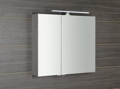 Sapho MIRRÓ galerka s LED osvětlením, 80x70x16cm, dub stříbrný MC080-0011