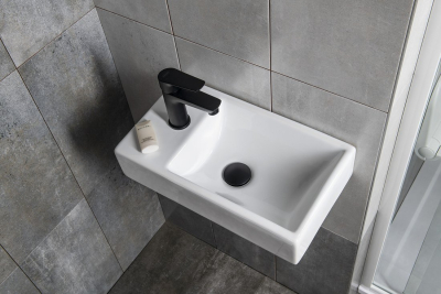 Sapho MINOS keramické umývátko, 45x26cm, baterie vlevo, bílá 4757