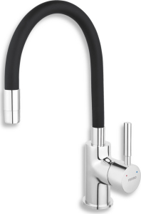 Novaservis Dřezová stojánková baterie,černá-chrom s elastickým ramenem 70710,0C