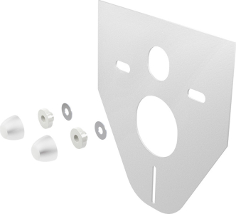 Mereo WC set - Rimless WC hranaté, modul pro zazdění, bílé hranaté tlačítko MM01SETRB