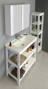 Aqualine ETIDE policový regál vysoký 36x152x36 cm, bílá mat ET156