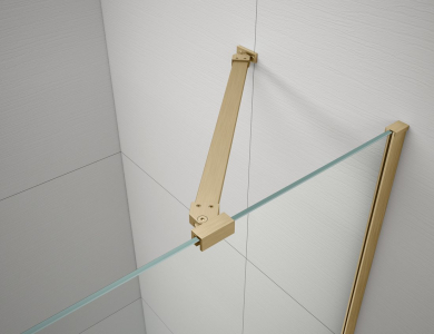 Gelco TRINITY GOLD MATT čtvrtkruhový sprchový kout 900x900mm, čiré sklo, levé GT6590CL-G