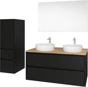 Mereo Opto, koupelnová skříňka 81 cm, bílá/dub Riviera CN931S