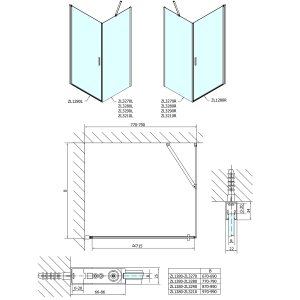 Polysan ZOOM obdélníkový sprchový kout 800x700mm L/P varianta ZL1280ZL3270