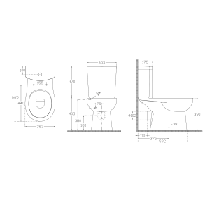 Sapho KAIRO WC kombi, zadní odpad, bílá PC105