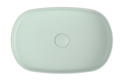 Isvea INFINITY OVAL keramické umyvadlo na desku, 55x36cm, zelená mint 10NF65055-2T