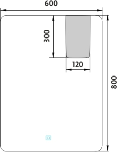 Nimco OBDELNÍKOVÁ - OBLÉ ROHY LED zrcadlo 600x800 s dotykovým senzorem ZP 25002V