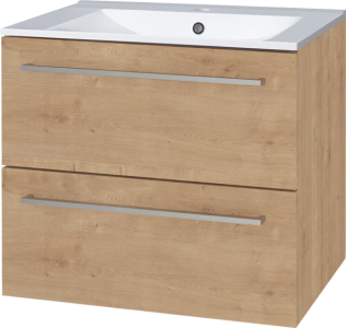 Mereo Bino, koupelnová skříňka s keramickým umyvadlem 61 cm, dub Arlington CN620
