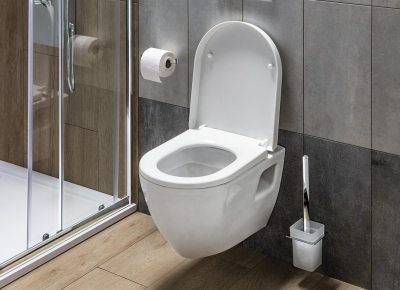 Aqualine APOLLO WC štětka závěsná, mléčné sklo, chrom 1416-08