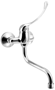 Aqualine AQUALINE 35 nástěnná baterie, rozteč 100mm, lékařská páka, ramínko S, 177mm, chrom 52234