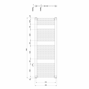Aqualine DIRECT otopné těleso s bočním připojením 450x1320 mm, bílá ILR34T