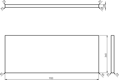 Sapho WOODY deska 900x28x360mm, masiv přírodní dub WD096-70
