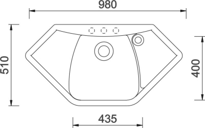 Granitový dřez Sinks NAIKY 980 Pureblack TLNA98051026