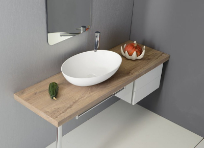 Sapho THIN umyvadlo na desku, Rockstone, 60x40 cm, bílá mat WN893
